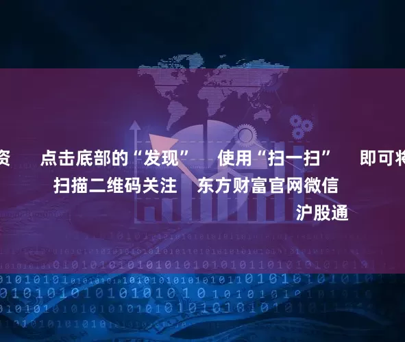 股票按月配资 点击底部的“发现” 使用“扫一扫” 即可将网页分享至朋友圈 扫描二维码关注 东方财富官网微信 沪股通 深股通