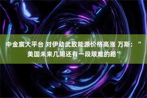 中金宸大平台 对伊动武致能源价格高涨 万斯：“美国未来几周还有一段艰难的路”